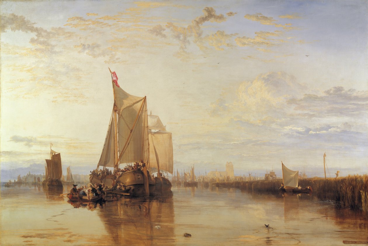 Dort nebo Dordrecht- Dort Packet-Boat z Rotterdamu Becalmed od Joseph Mallord William Turner