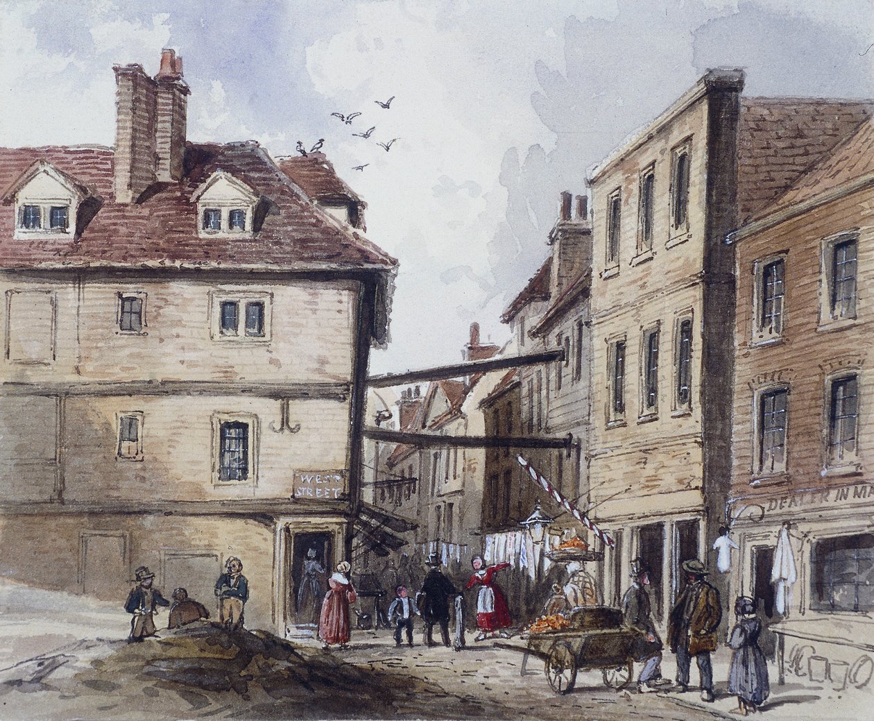 Chick Lane, Londýn, c1840 od J Maund