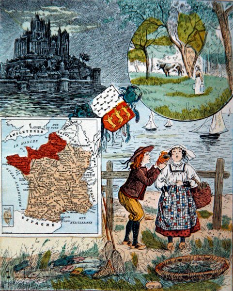 Normandie a Bretaň, ilustrace pro 