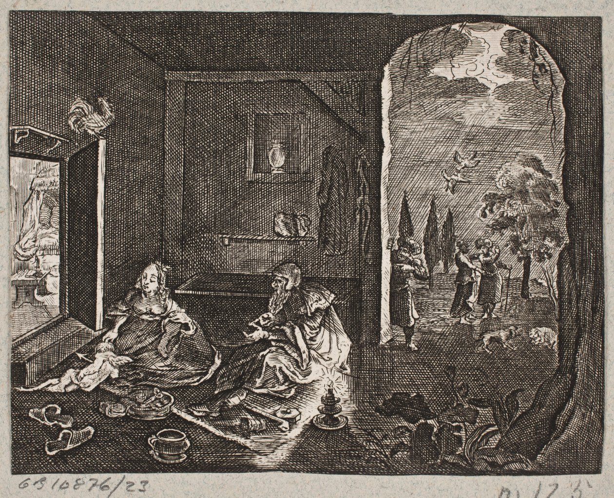 Ilustrace k Adamu Oleariusovi, „Perský Rosenthal od geniálního básníka Schich Saadi […]“, Schleswig 1660 od J. Muller