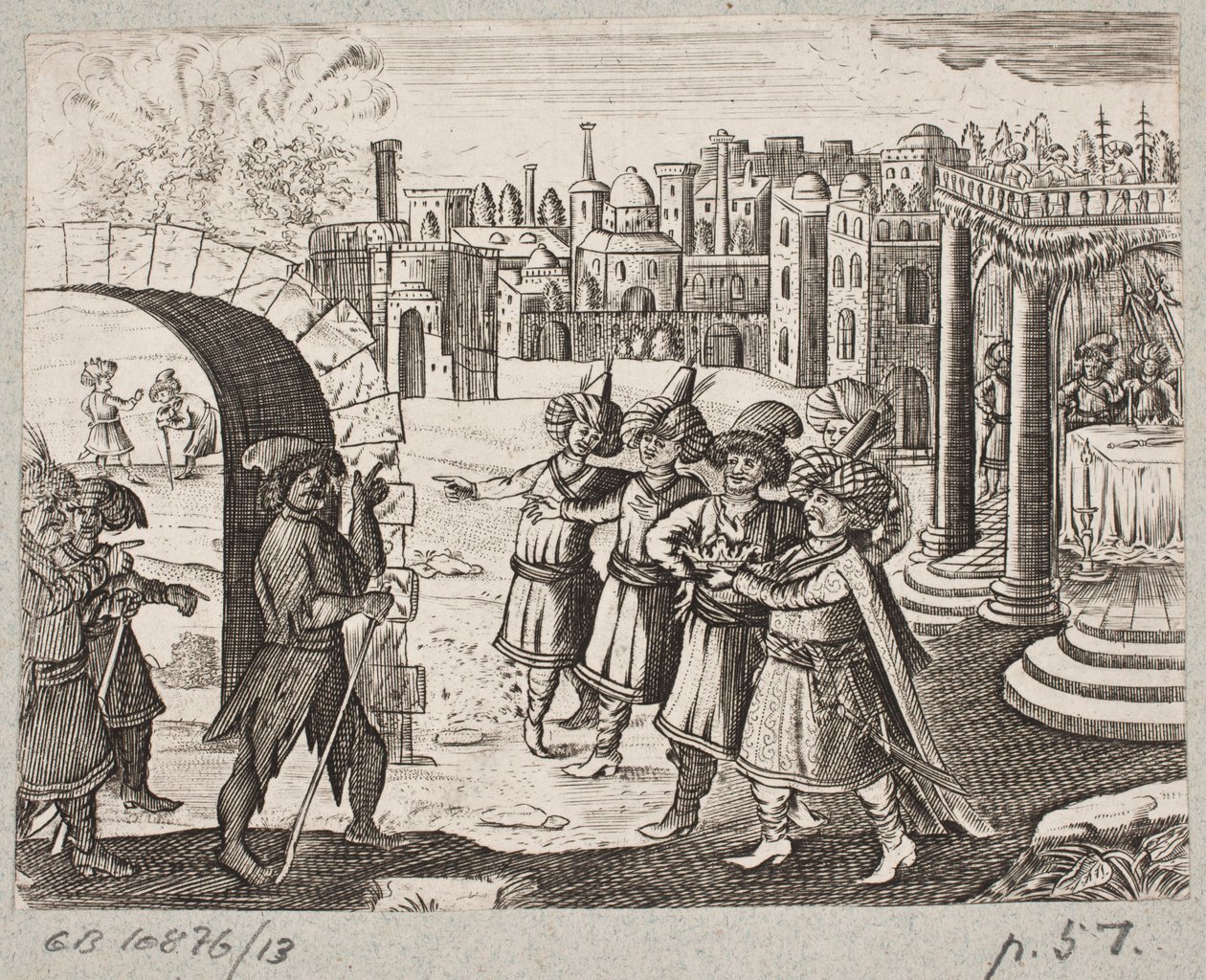 Ilustrace k Adamu Oleariusovi, „Perský Rosenthal od geniálního básníka Schich Saadi […]“, Schleswig 1660 od J. Muller