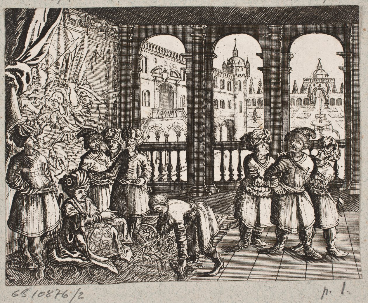 Ilustrace k Adamu Oleariusovi, „Perský Rosenthal od geniálního básníka Schich Saadi […]“, Schleswig 1660 od J. Muller