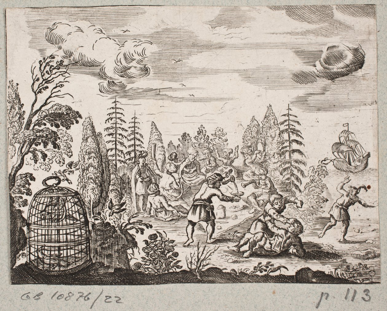 Ilustrace k Adamu Oleariusovi, „Perský Rosenthal od geniálního básníka Schich Saadi […]“, Schleswig 1660 od J. Muller