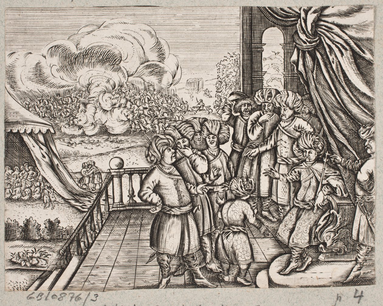 Ilustrace k Adamu Oleariusovi, „Perský Rosenthal od geniálního básníka Schich Saadi […]“, Schleswig 1660 od J. Muller