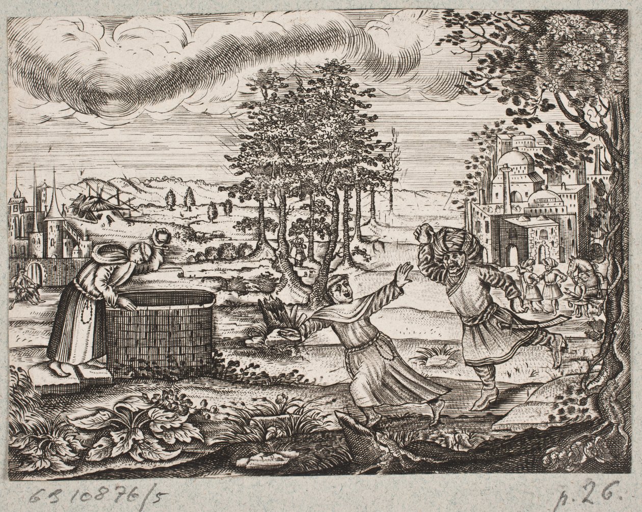 Ilustrace k Adamu Oleariusovi, „Perský Rosenthal od geniálního básníka Schich Saadi […]“, Schleswig 1660 od J. Muller