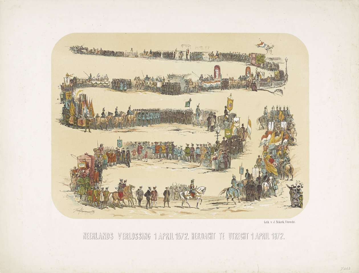 Nizozemské vykoupení 1. dubna 1572. Připomenuto v Utrechtu 1. dubna 1872 (titul na předmětu) od J. Nikerk