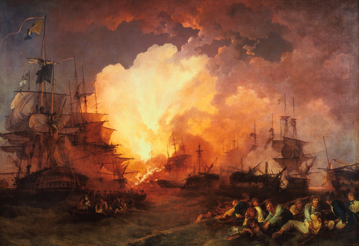 „Bitva na Nilu“, srpen 1798, 1800 od J Philippe de Loutherbough