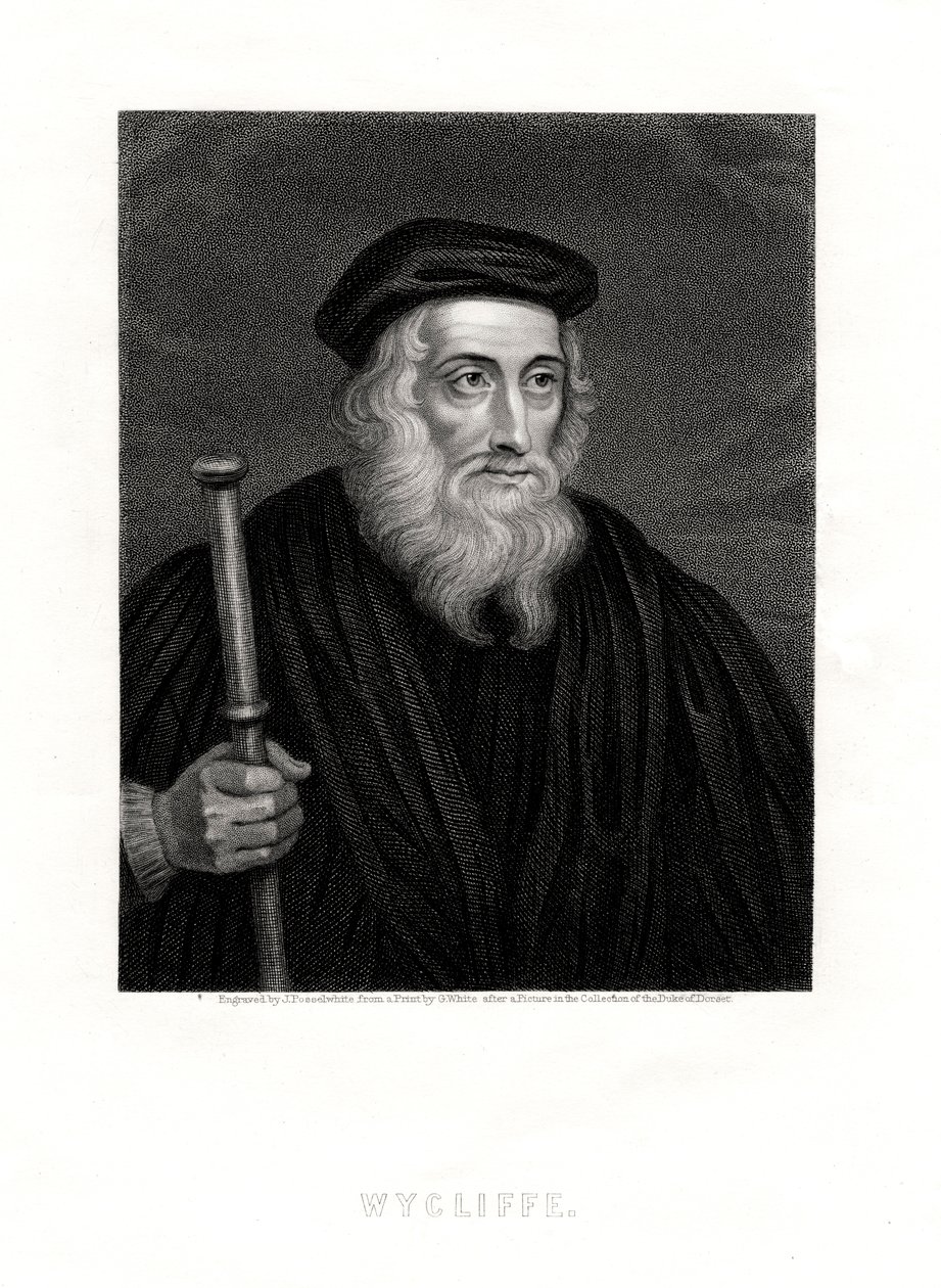 John Wycliffe, anglický teolog, 19. století od J. Posselwhite