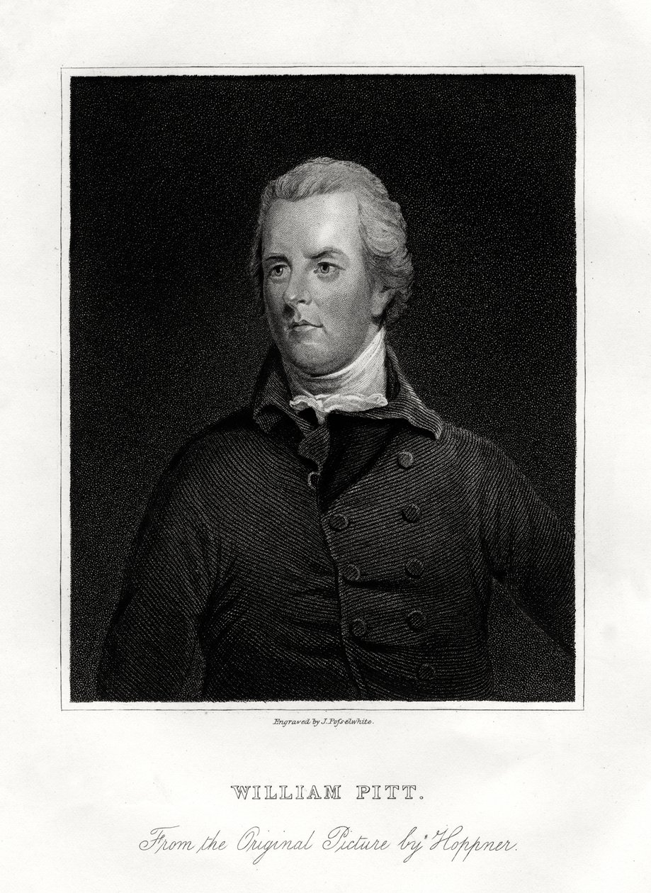 William Pitt mladší, britský státník, 19. století od J. Posselwhite