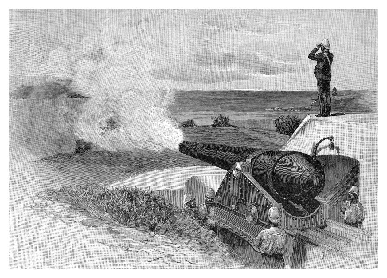 25 tunové dělo v Middle Head, Sydney, Nový Jižní Wales, Austrálie, 1886. od J. R. Ashton