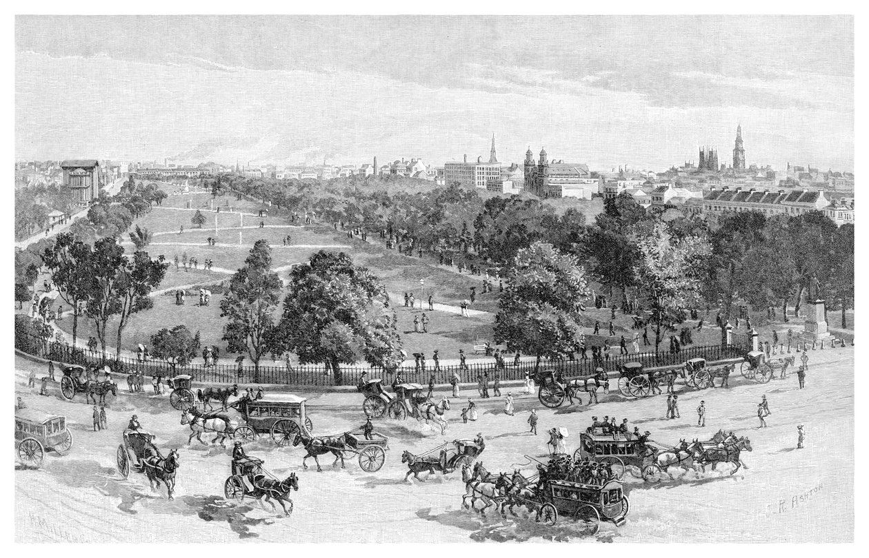 Hyde Park, Sydney, Nový Jižní Wales, Austrálie, 1886. od J. R. Ashton