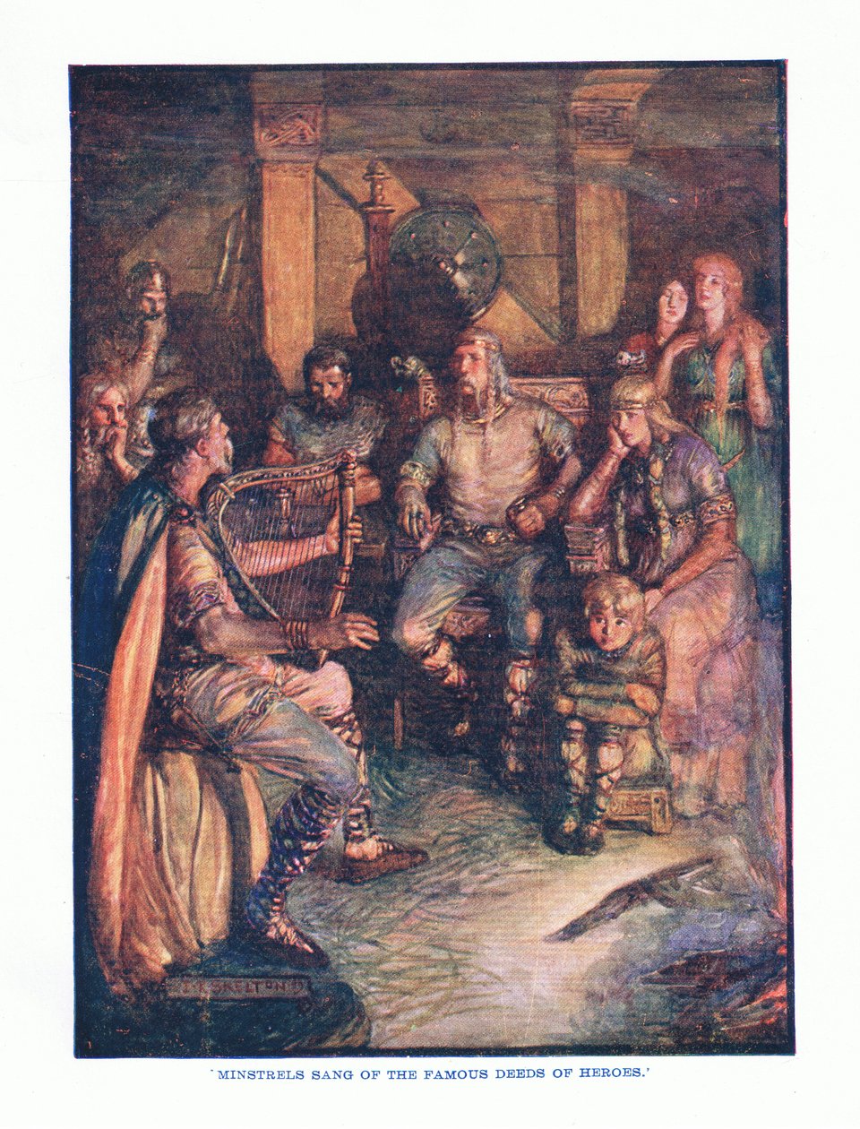 Minstrels zpívali o slavných skutcích hrdinů z anglické literatury pub. od T C & EC Jack, kolem roku 1920 od J. R. Skelton