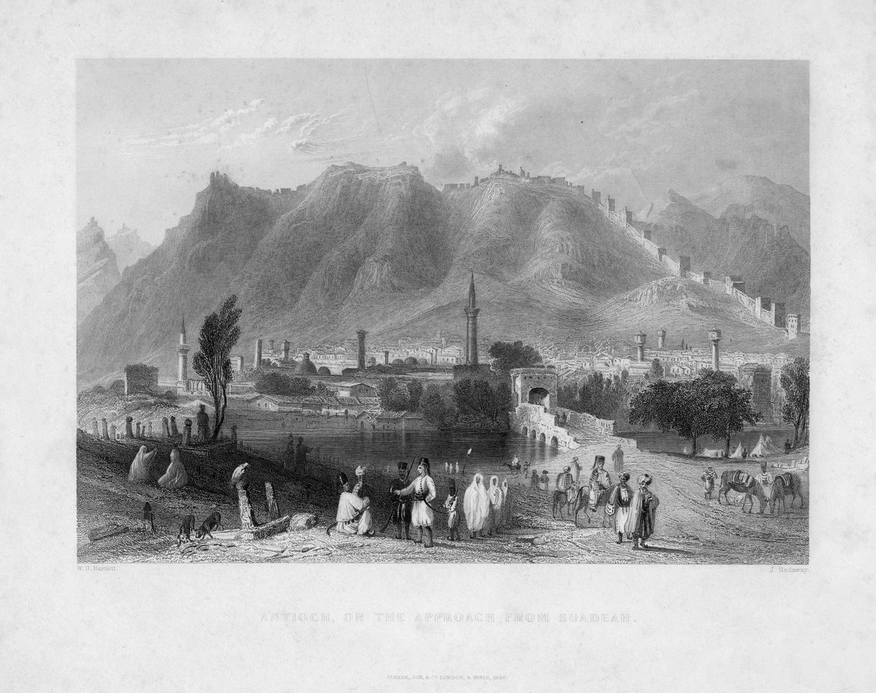 Antiochie, při příjezdu ze Suadeah, 1836 od J. Redaway