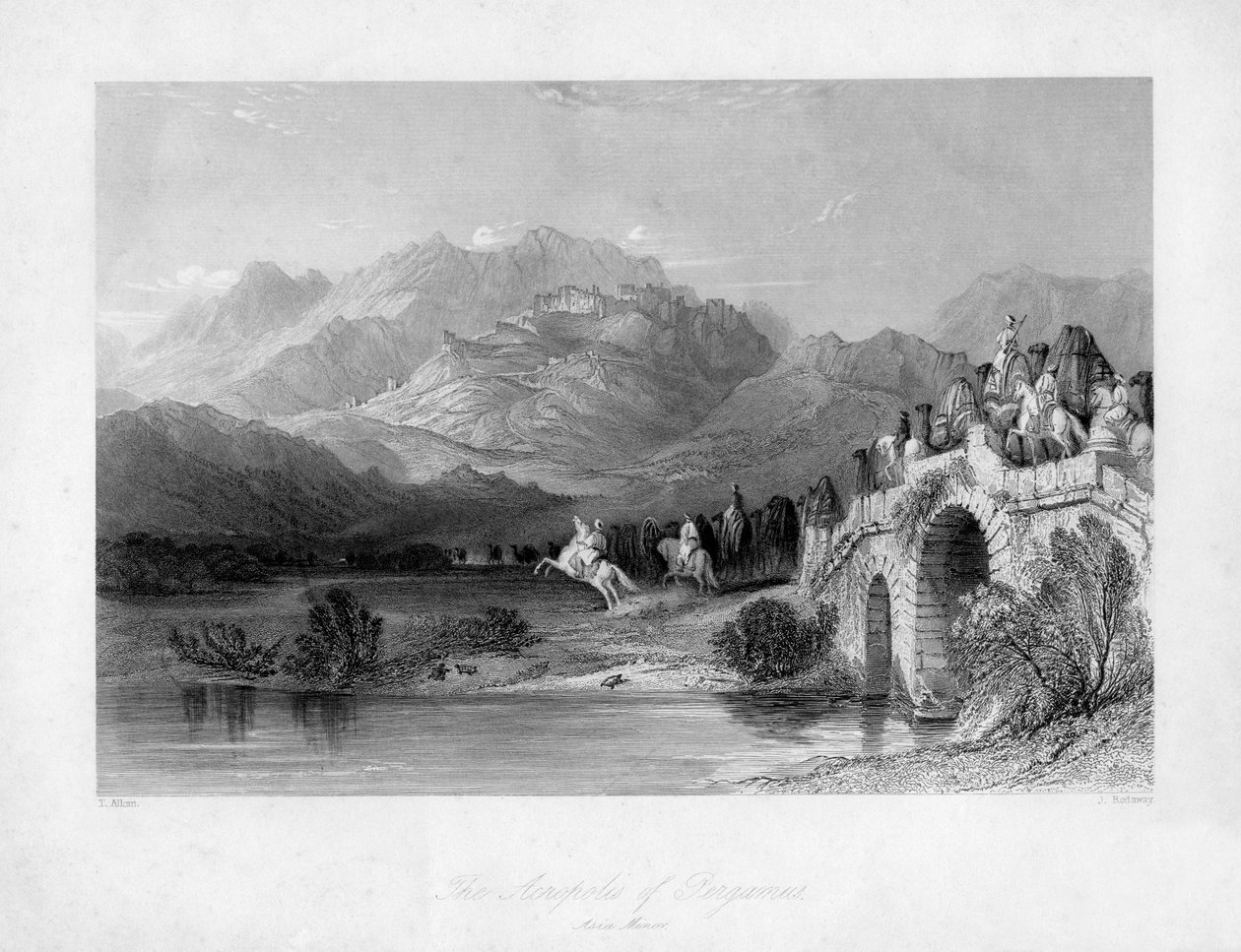Akropole v Pergamu Bergama, Turecko, 19. století. od J. Redaway