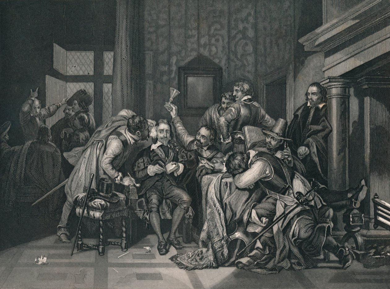 Charles The First In The Guard Room, 1649, polovina 19. století. od J. Rogers