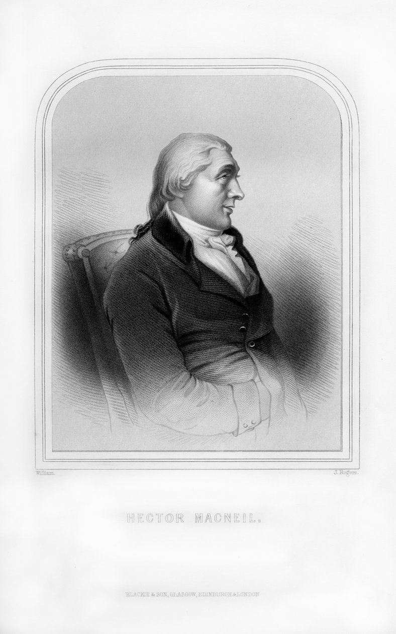 Hector MacNeil , skotský básník a spisovatel, 1870 od J. Rogers