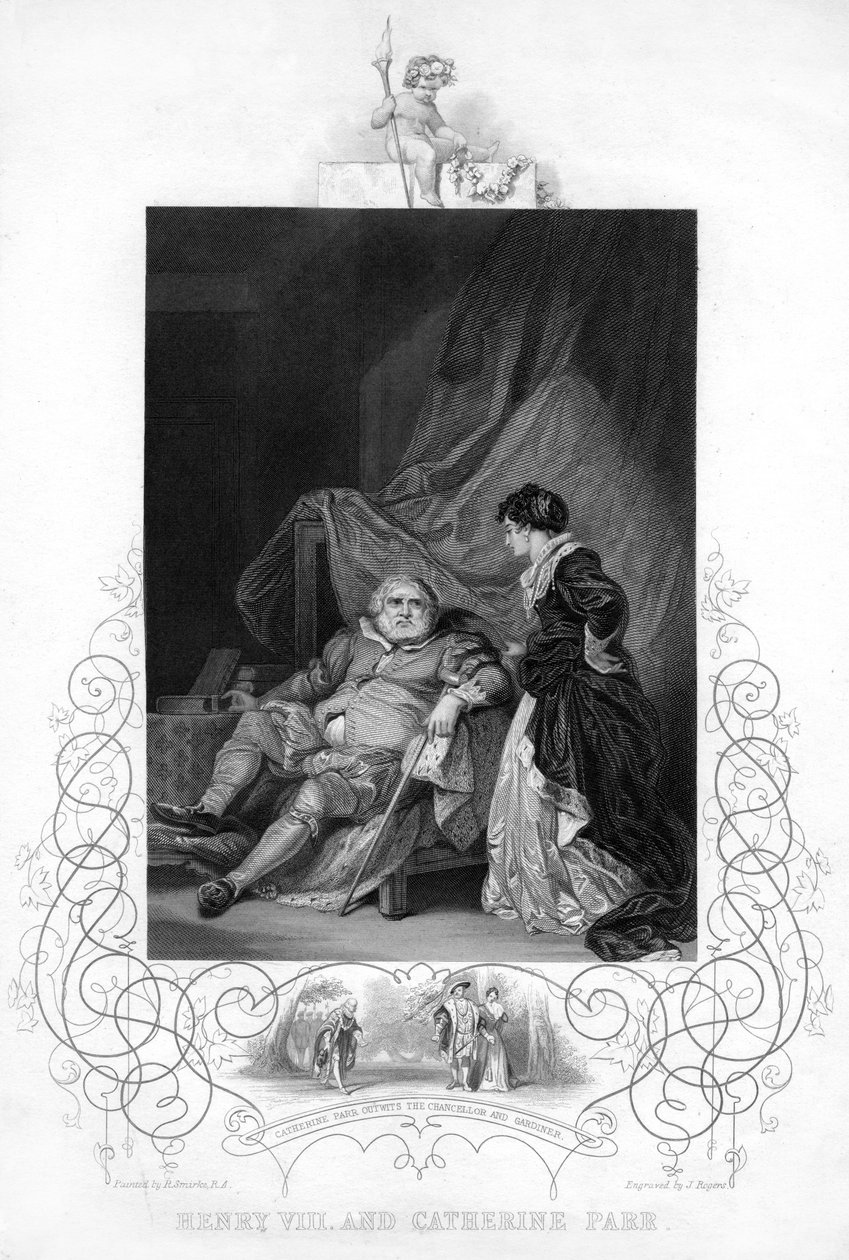 Henry VIII a Catherine Parr, 19. století od J. Rogers