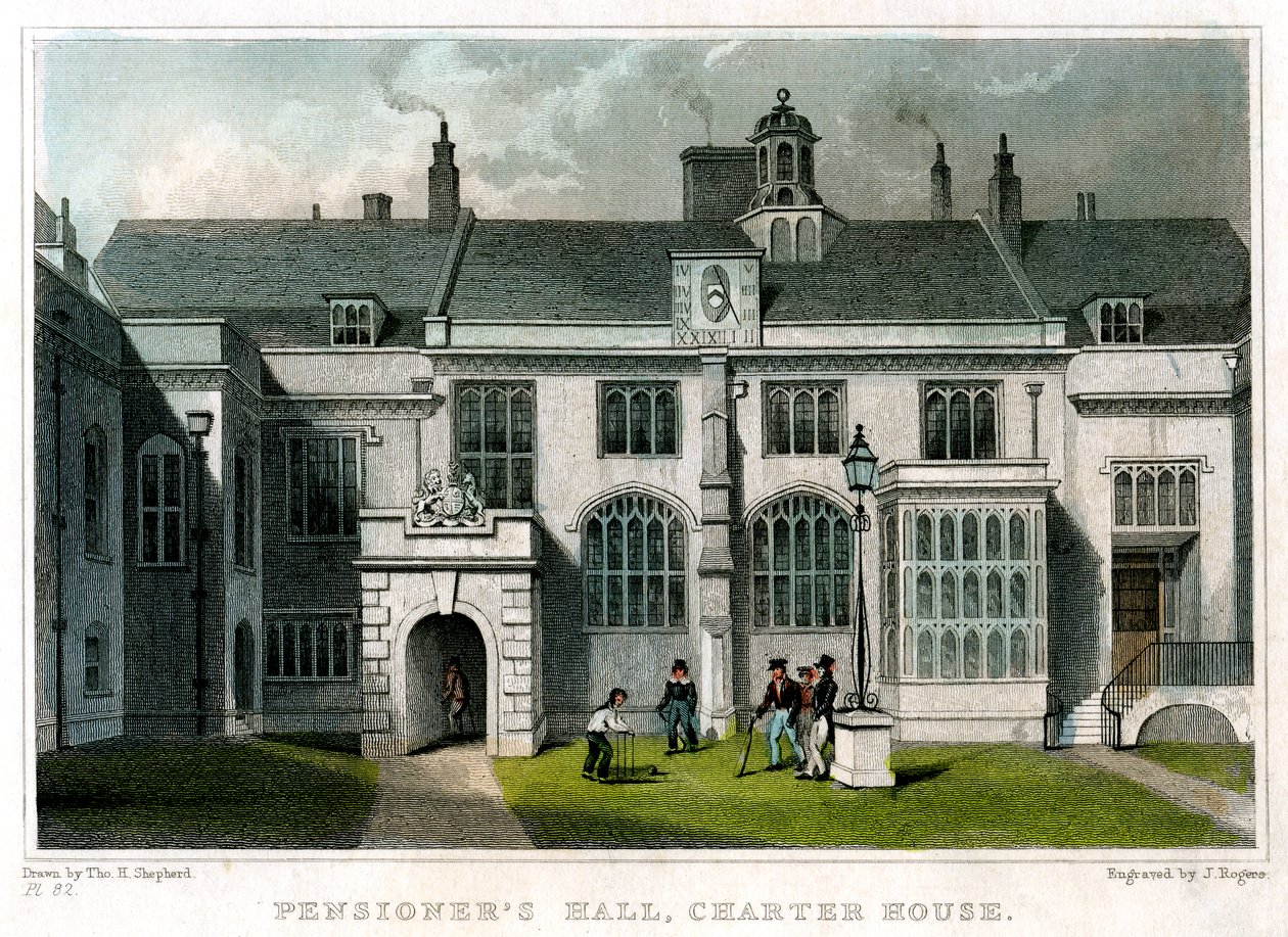 Pensioners Hall, Charterhouse, Londýn, 1830. od J. Rogers