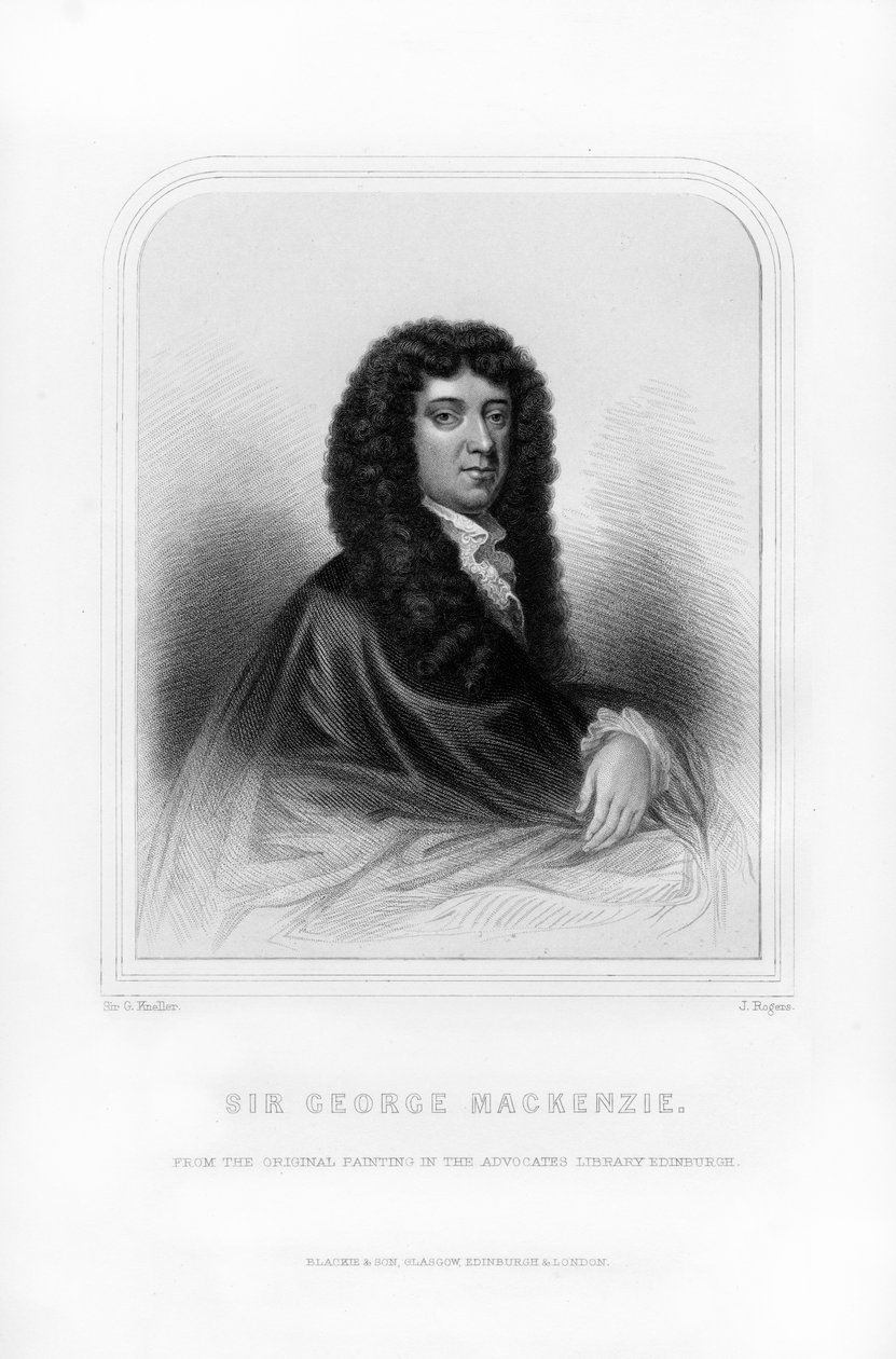Sir George Mackenzie z Rosehaughu, skotský právník a právní spisovatel, 1870 od J. Rogers