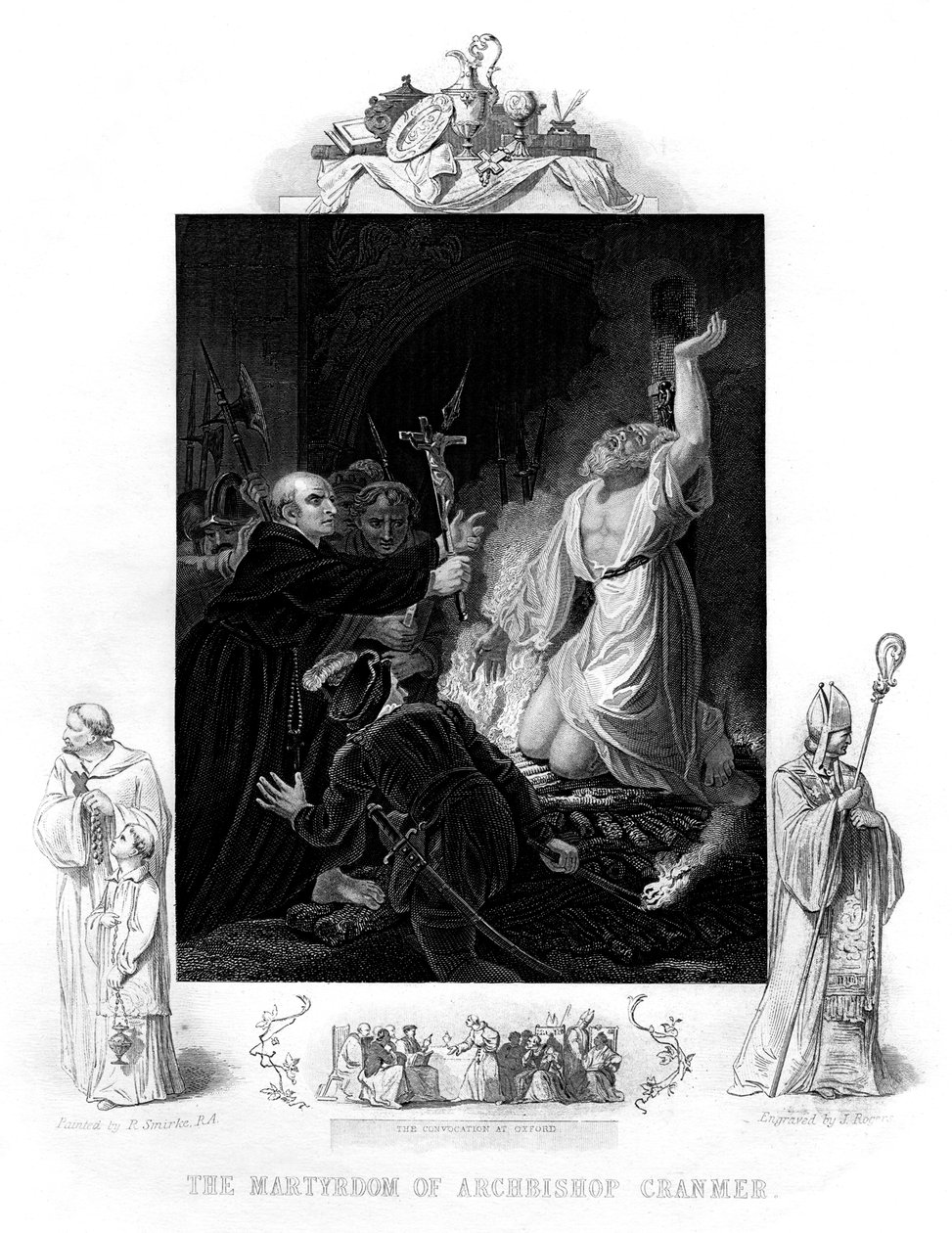 Umučení arcibiskupa Cranmera, 1556, 1877 od J. Rogers