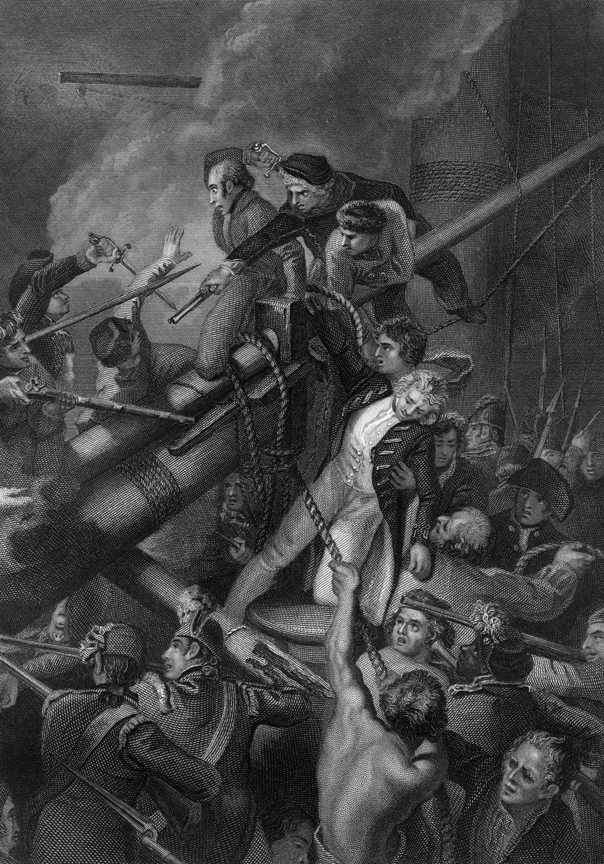 Smrt kapitána Faulknora, 1795 c1857 od J. Rogers