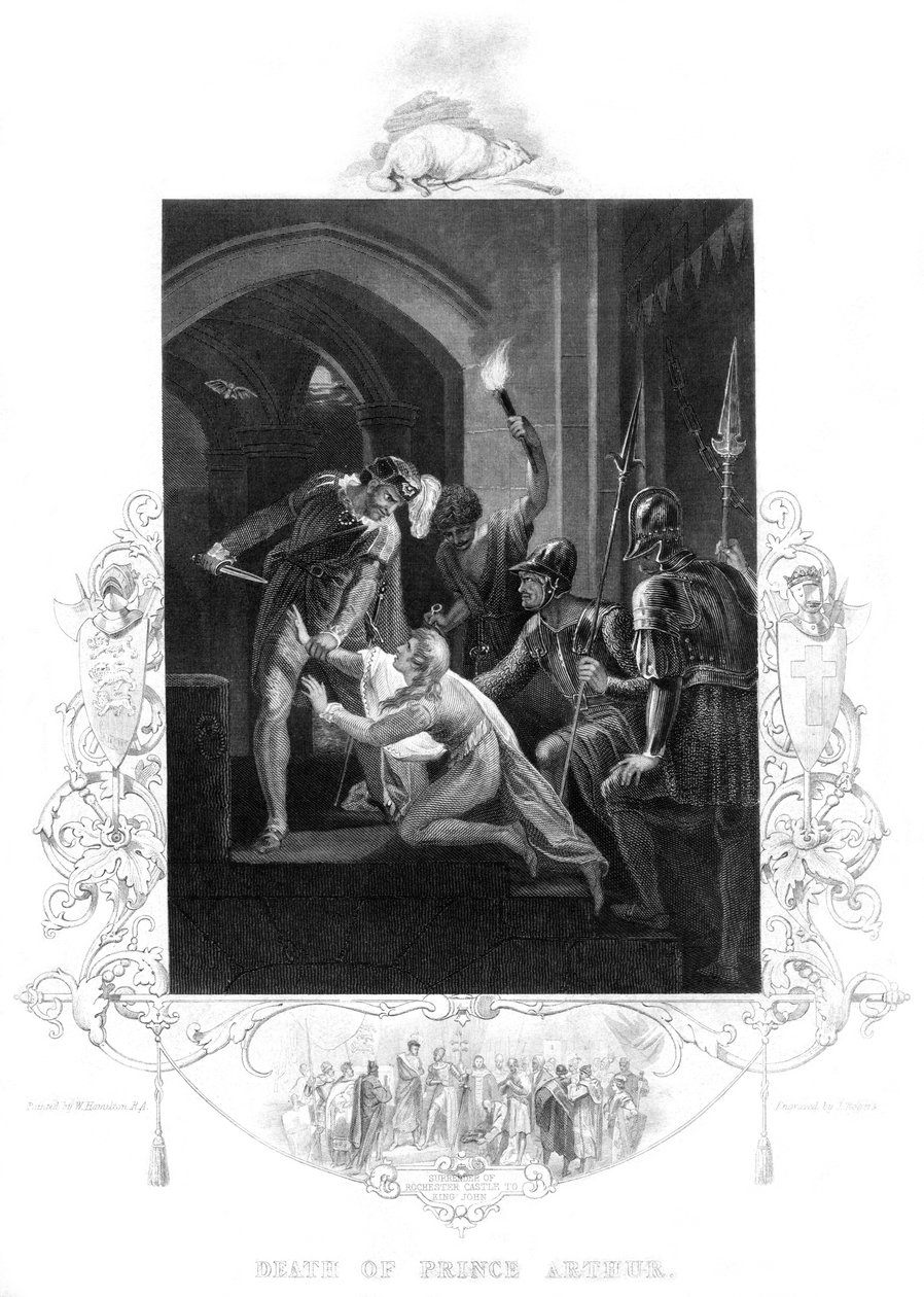 Smrt prince Artuše 1187-1203, 19. století. od J. Rogers