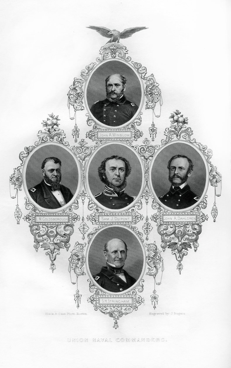 Union Civil War Admirals Winslow, Goldsborough, Du Pont, Dahlgren a Stringham, 1862-1867. od J. Rogers