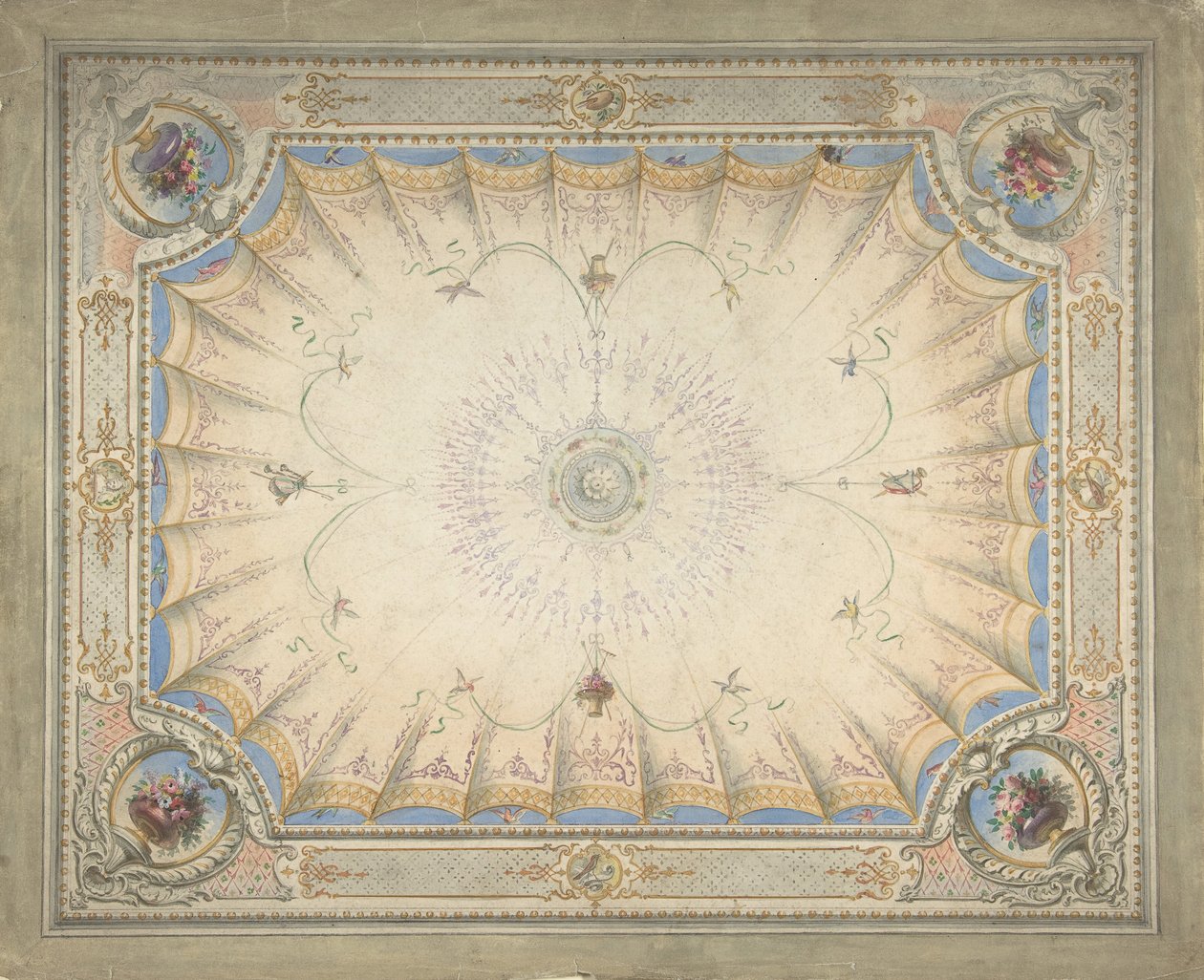 Návrh stropu pro Budoár, Ardgowan, ca. 1868. od J. S. Pearse.