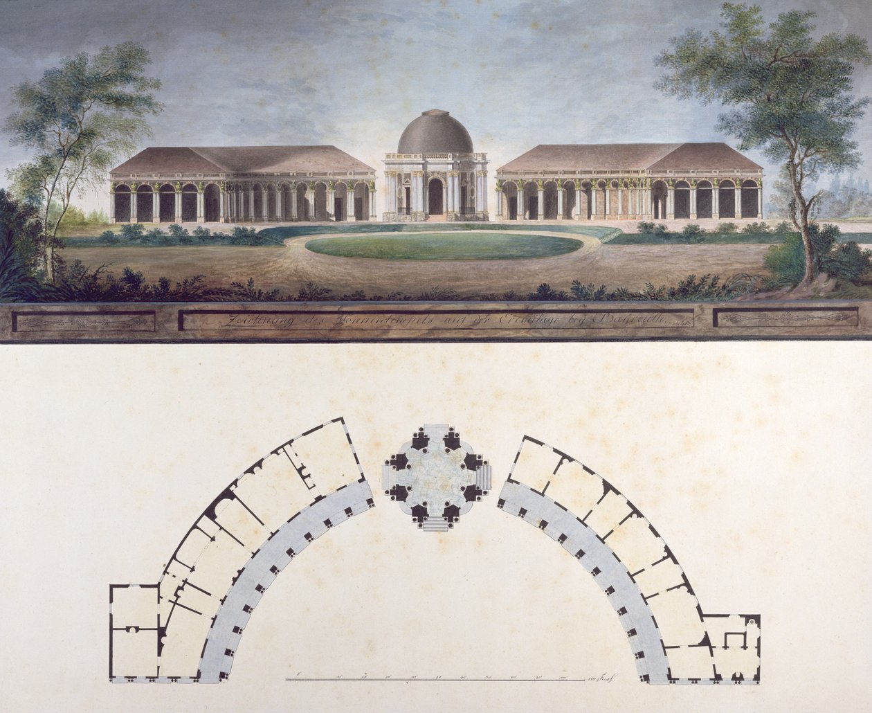 Chrám Slunce v Bayreuth Ermitáž kolem roku 1780 (wc na papíře) od J. Saher