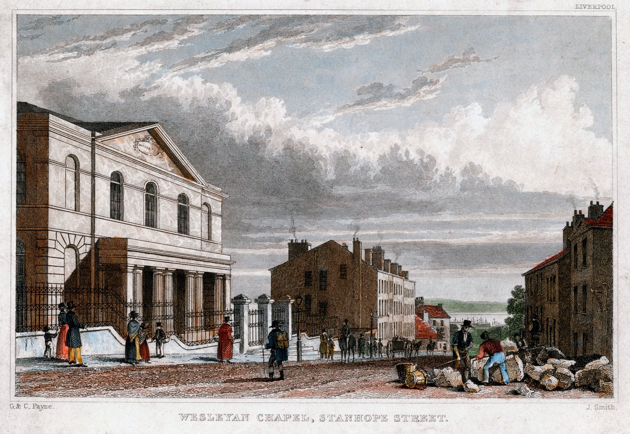 Wesleyan Chapel, Stanhope Street, Londýn, 1830. od J. Smith