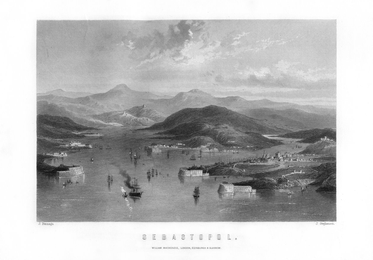 Sevastopol, přístavní město na Ukrajině, 1893. od J. Stephenson