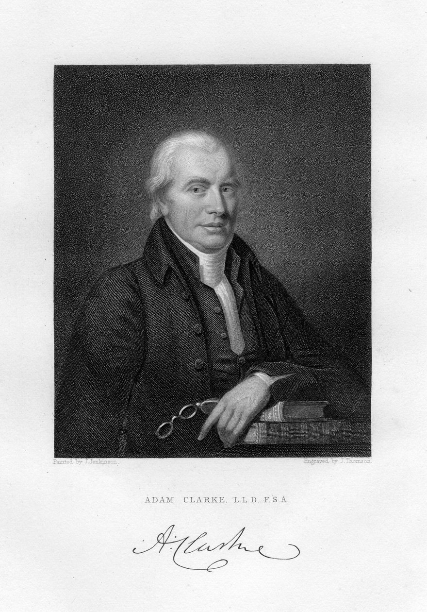 Adam Clarke c1760-1832, britský metodistický teolog a biblista, 19. století. od J. Thomson