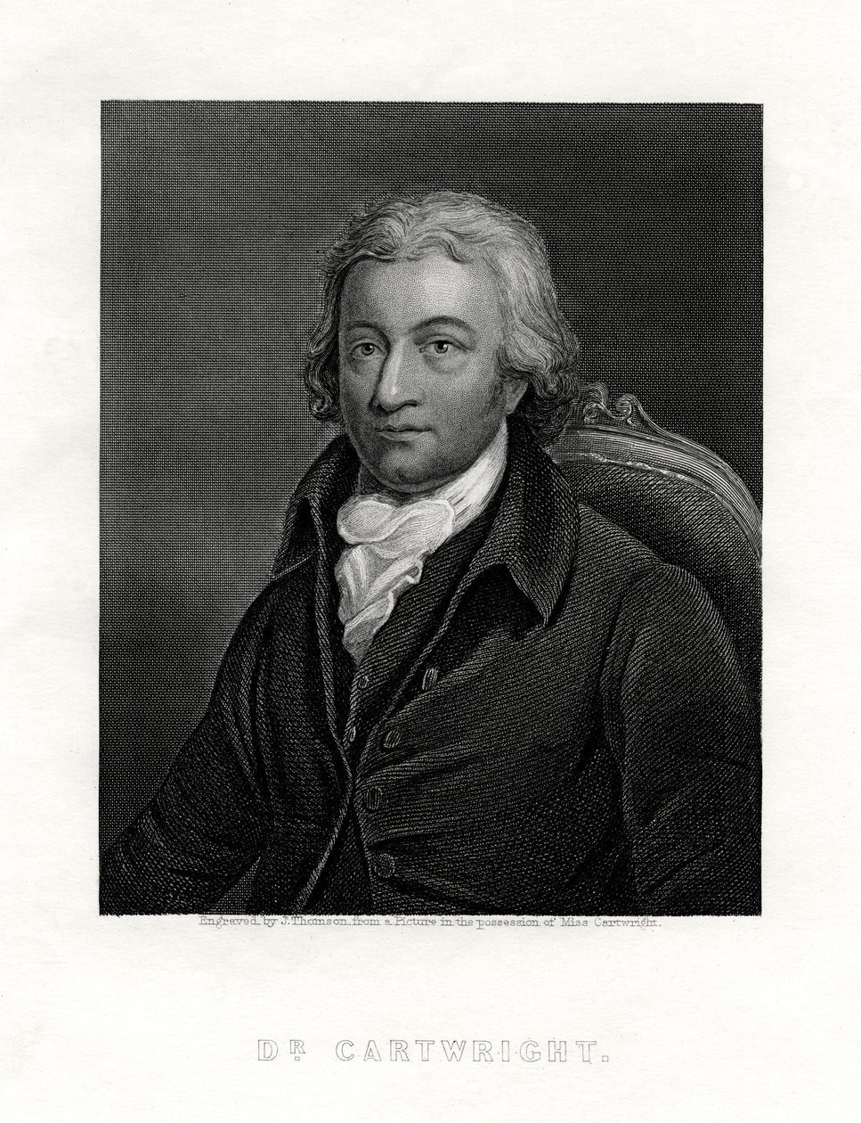 Edmund Cartwright, 1743-1823, britský duchovní a vynálezce elektrického tkalcovského stavu, od J. Thomson