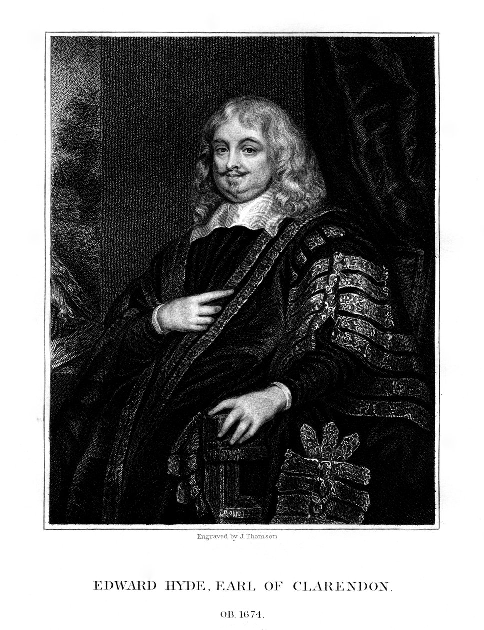 Edward Hyde, 1. hrabě z Clarendonu, anglický historik a státník, 1824. od J. Thomson