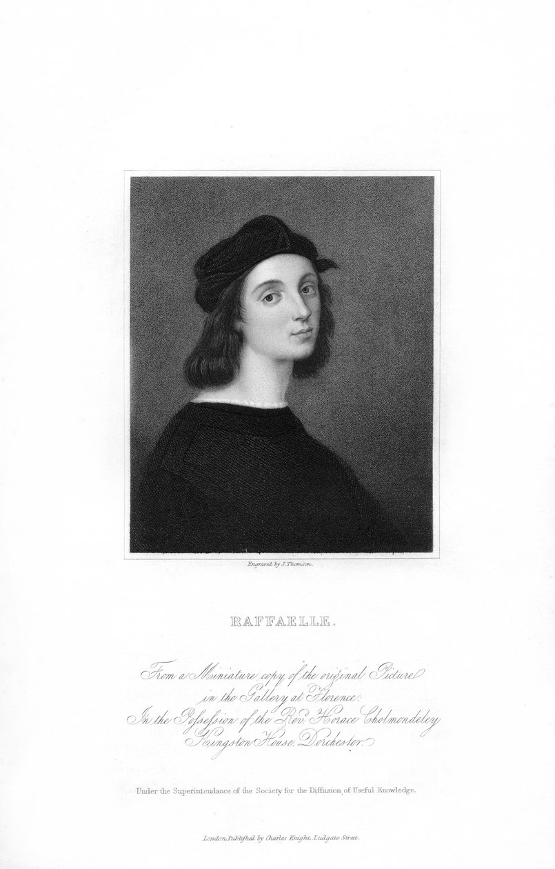 Raphael, italský renesanční umělec, c1836. od J. Thomson