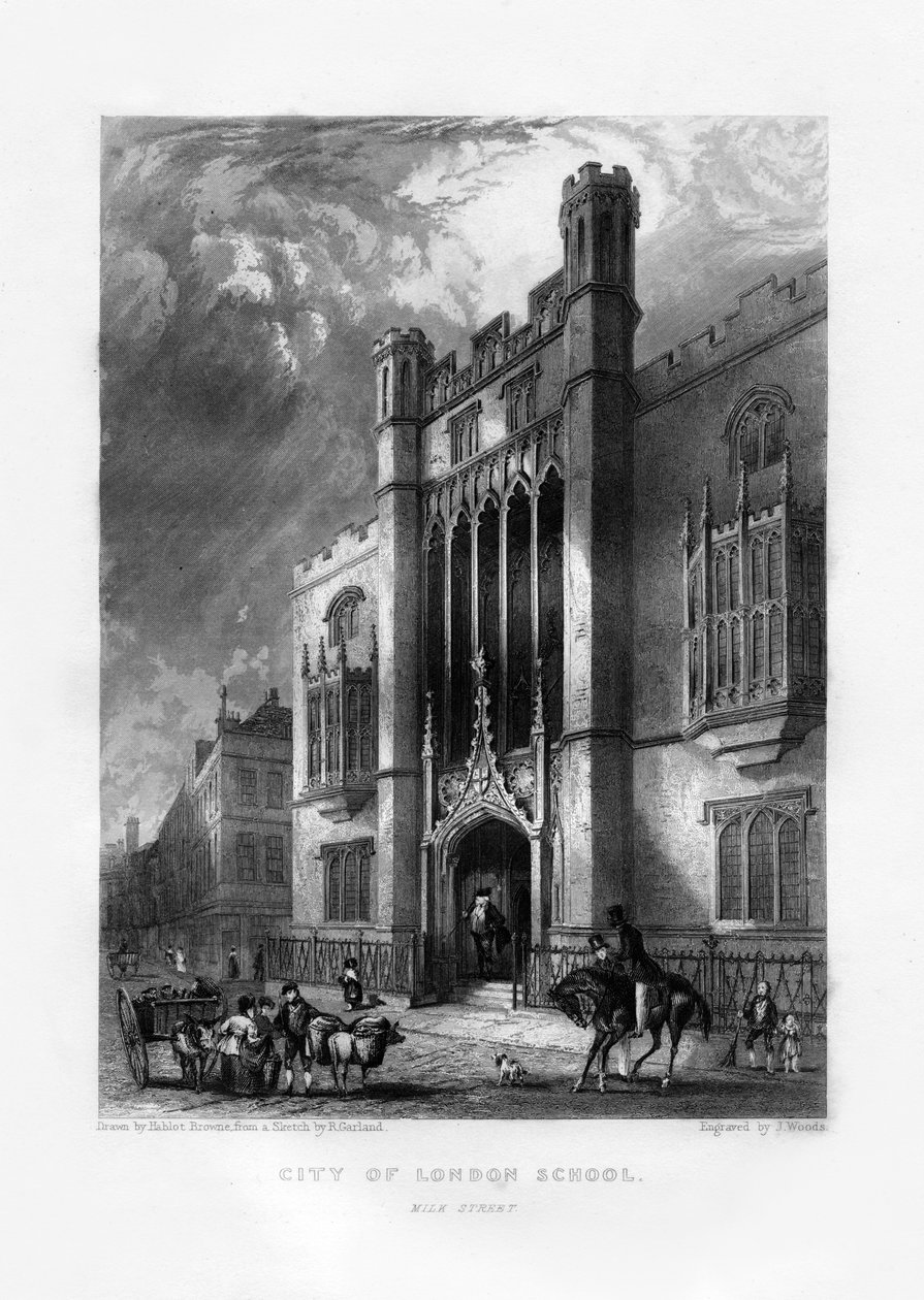 City of London School, Londýn, 19. století. od J. Woods