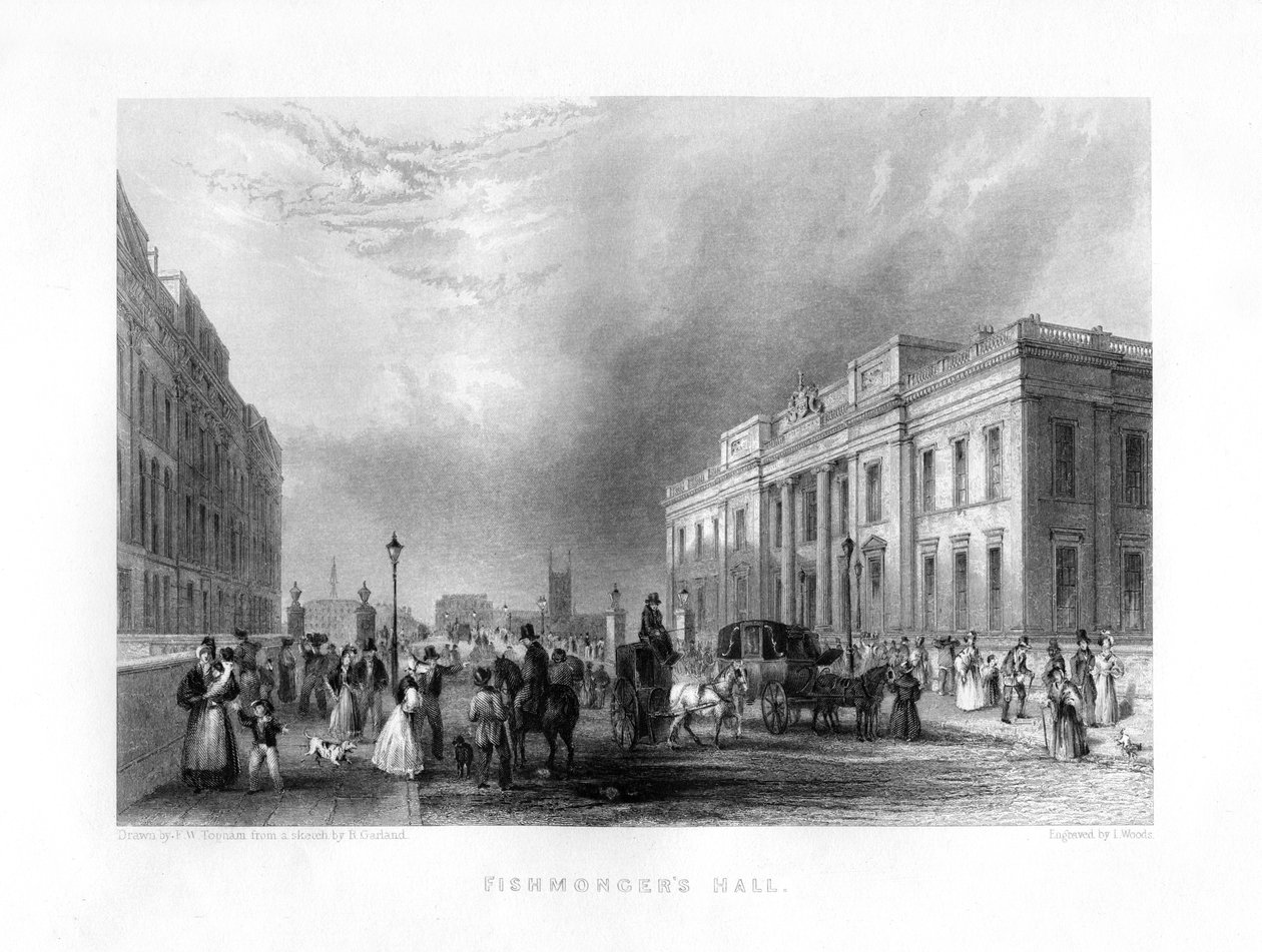 Fishmongers Hall, Londýn, 19. století. od J. Woods