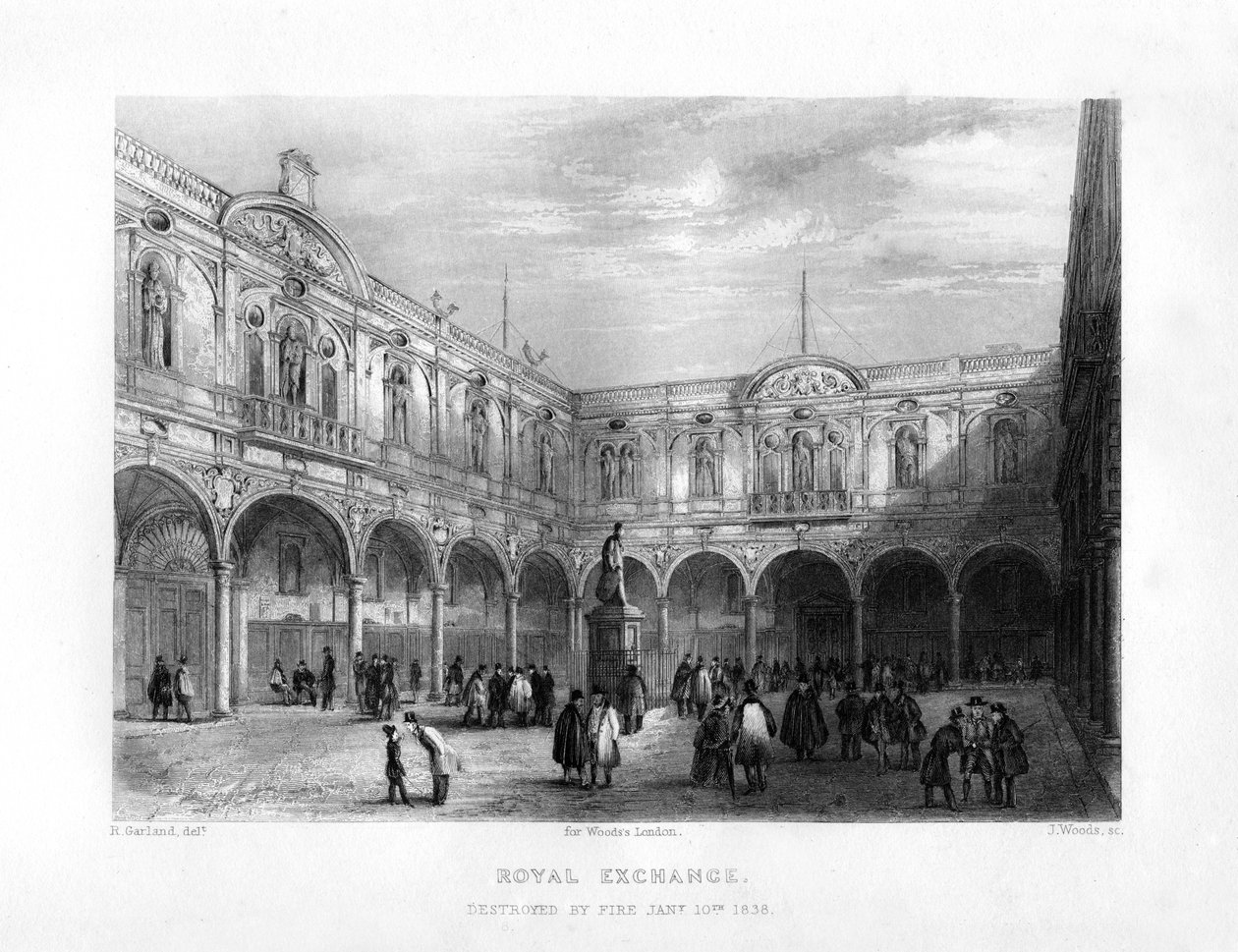 The Royal Exchange, Londýn, 19. století. od J. Woods