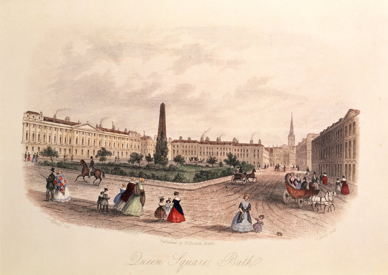 Queen Square, Bath, ryl J. Shury, c.1840 od J. after Appleby