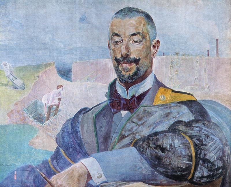 Portrét Erazma Baracze.n Polski: Portrét Erazma Baracze.n od Jacek Malczewski