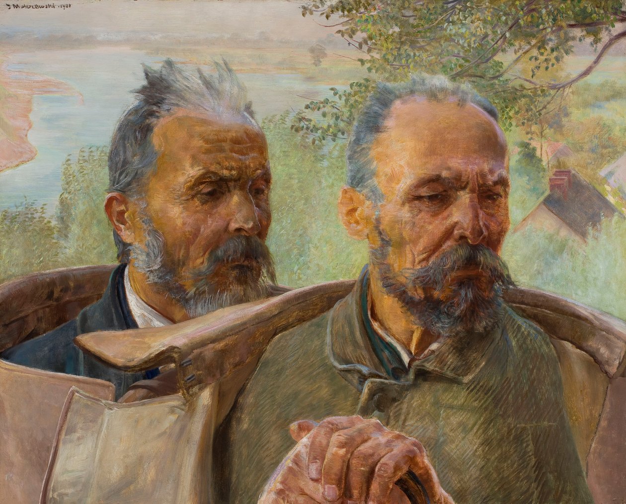 Dvě hlavy starců od Jacek Malczewski