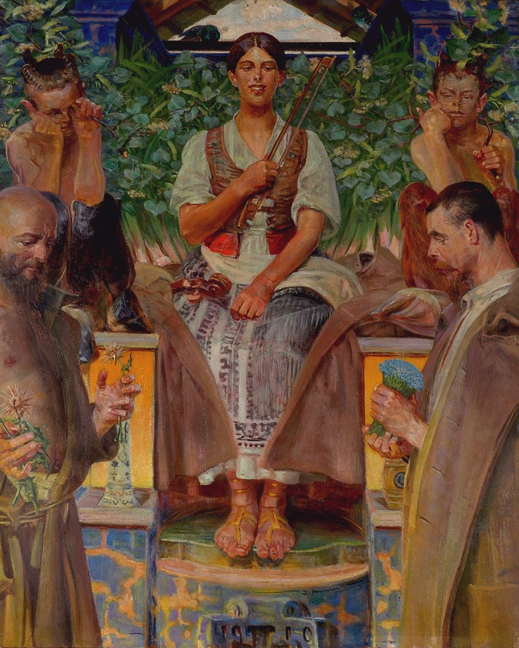 Pocta umění a múze od Jacek Malczewski