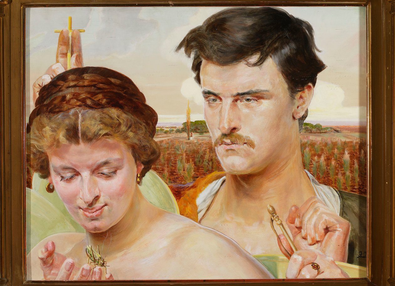 Hudba - pravá část triptychu od Jacek Malczewski