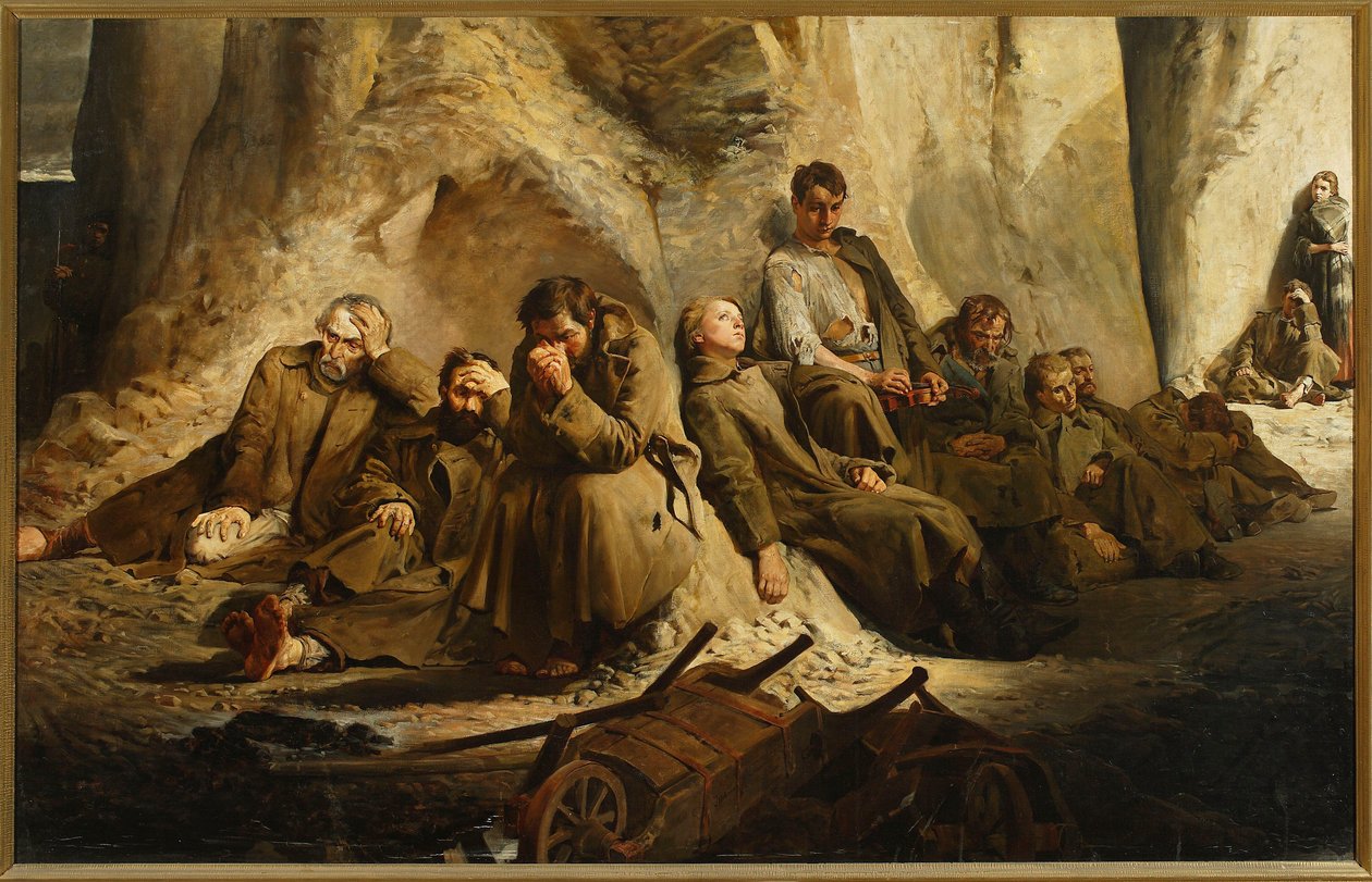 Neděle v dole (Odpočinek v dole) od Jacek Malczewski