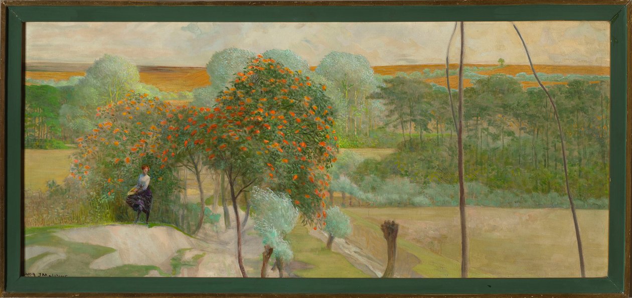 Krajina s jeřábem, pravá část triptychu „Jdi k potokům“ od Jacek Malczewski