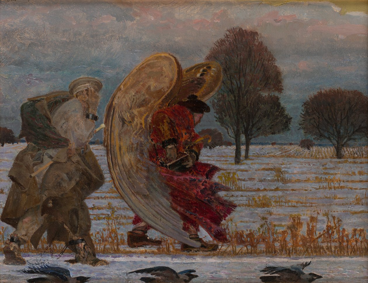 Za andělem (levá část triptychu) od Jacek Malczewski