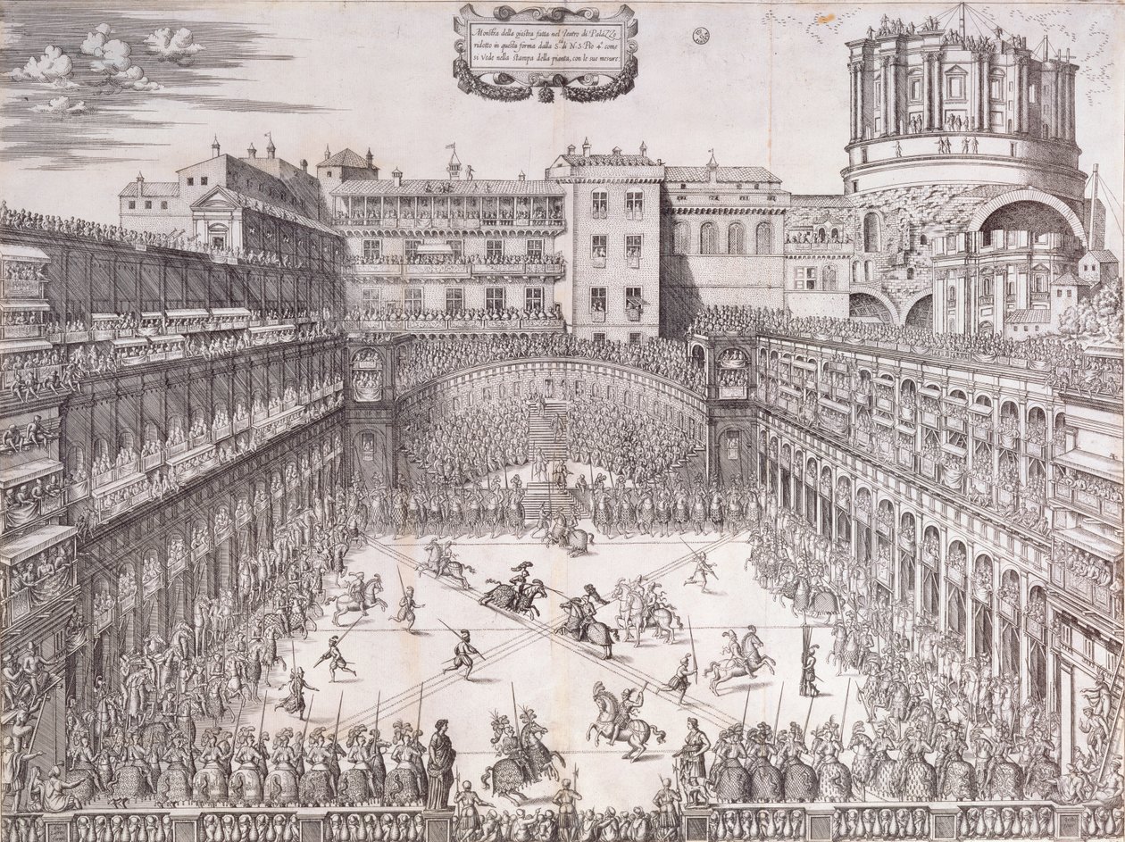 Turnaj ve Vatikánu, v Cortile de Belvedere od Jacob Binck