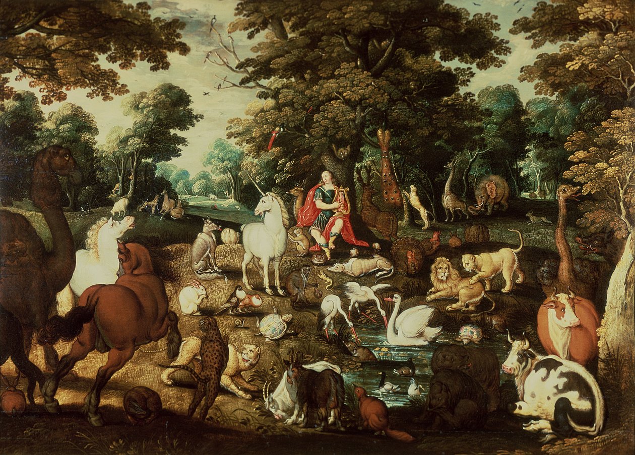 Orpheus okouzlující zvířata od Jacob Bouttats