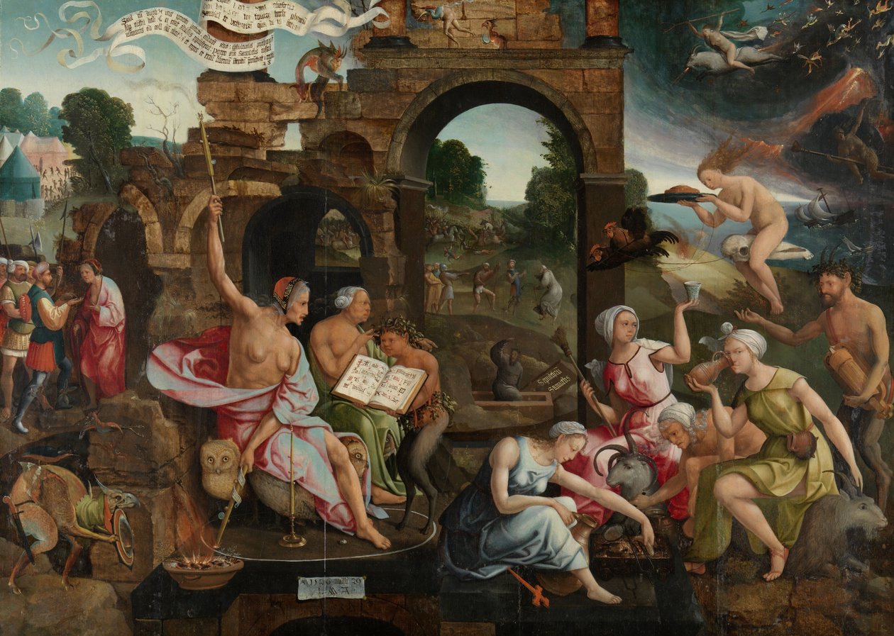 Saul a čarodějnice z Endoru, 1526 od Jacob Cornelisz van Oostsanen