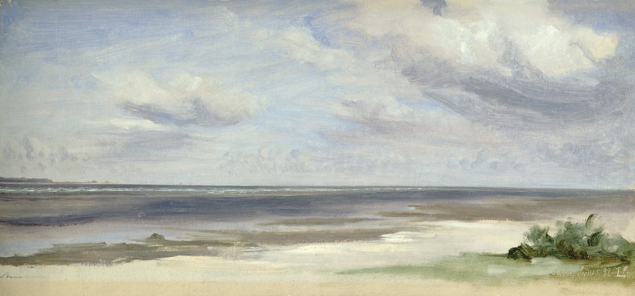Pláž u Baltského moře v Laboe, 1842 (wc na papíře na kartě) od Jacob Gensler